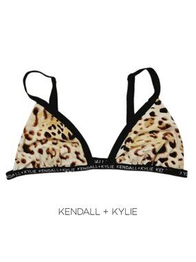 NWT Kendall + Kylie Cheetah Print Triangle Bikini Top Size M